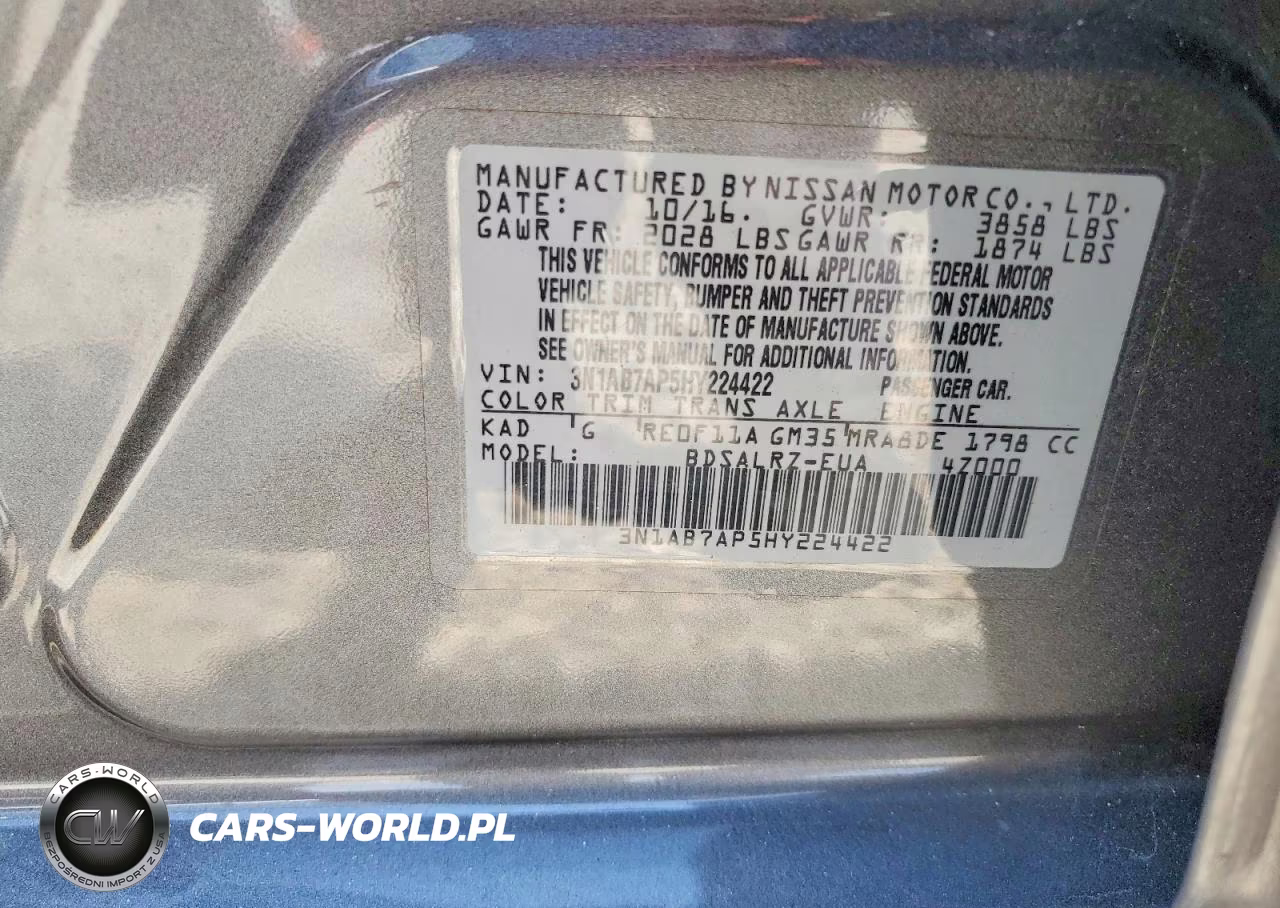 2017 Nissan Sentra VIN:3N1AB7AP5HY224422 - 13