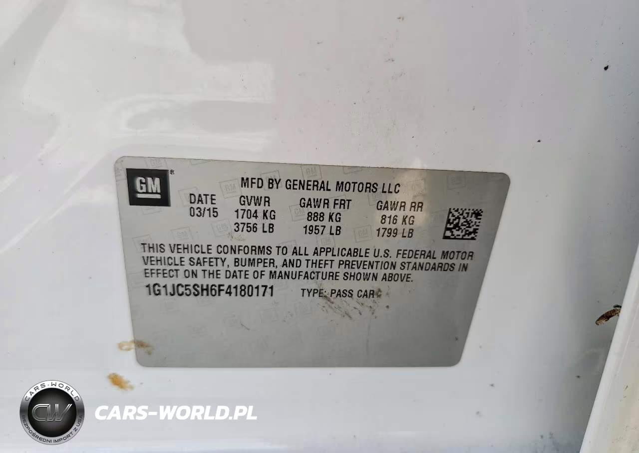 2015 Chevrolet Sonic Lt VIN:1G1JC5SH6F4180171 - 12