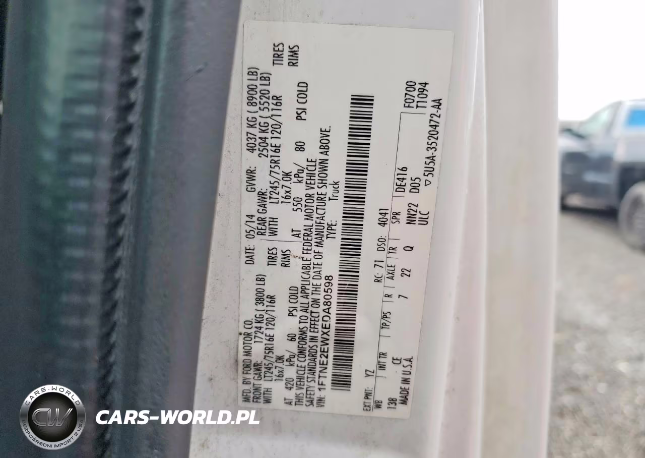 2014 Ford Econoline E250 Van VIN:1FTNE2EWXEDA80598 - 14