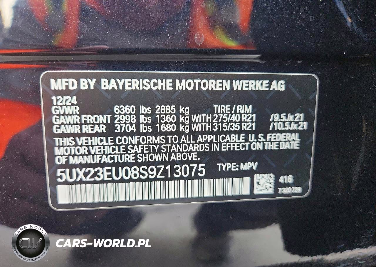 2025 BMW X5 xDrive40I VIN:5UX23EU08S9Z13075 - 13