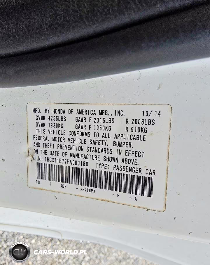 2015 Honda Accord Ex VIN:1HGCT1B77FA003180 - 12