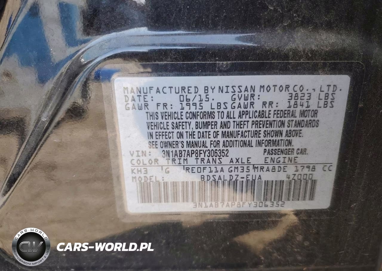 2015 Nissan Sentra Sv VIN:3N1AB7AP8FY306352 - 12