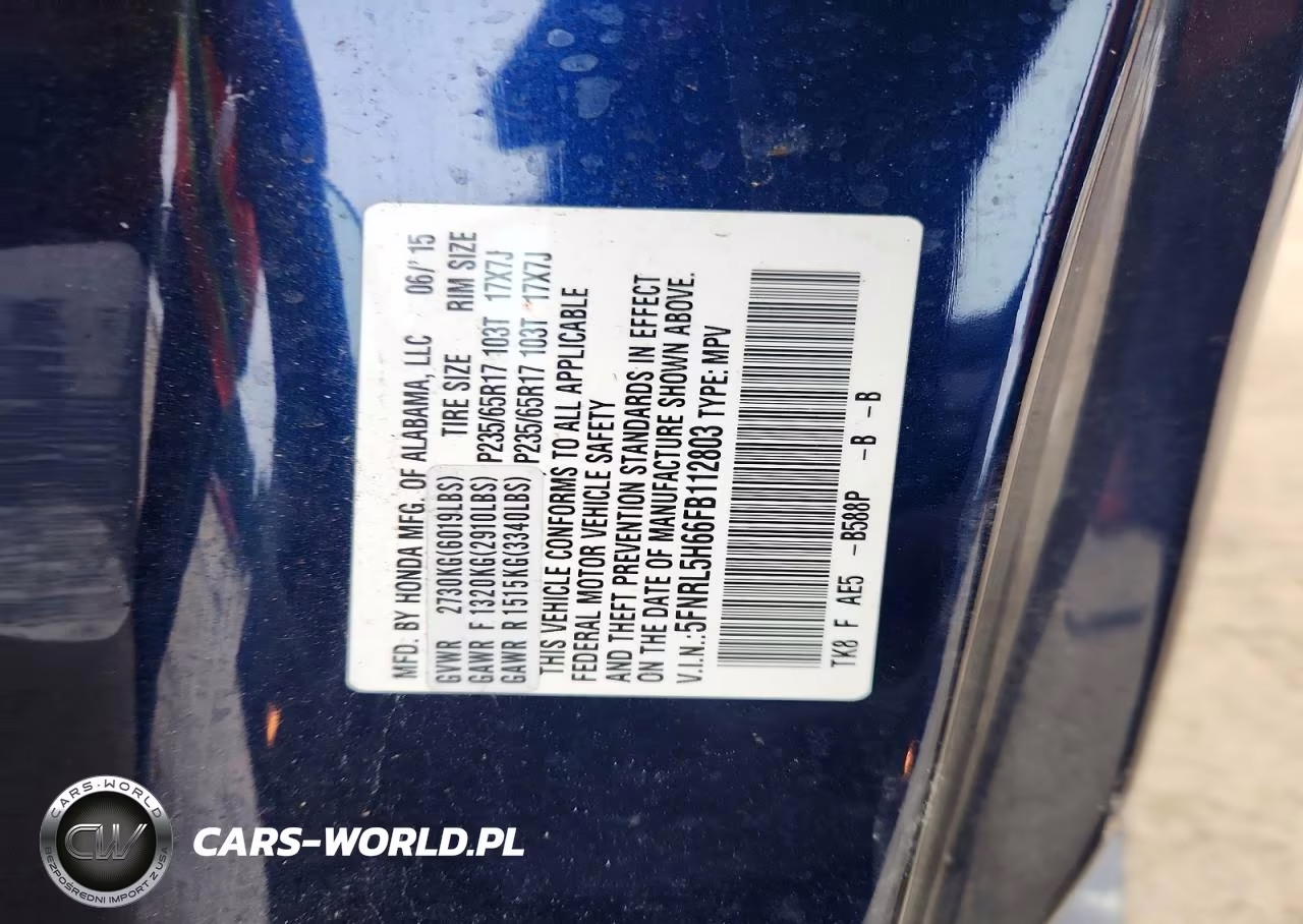 2015 Honda Odyssey Exl VIN:5FNRL5H66FB112803 - 13