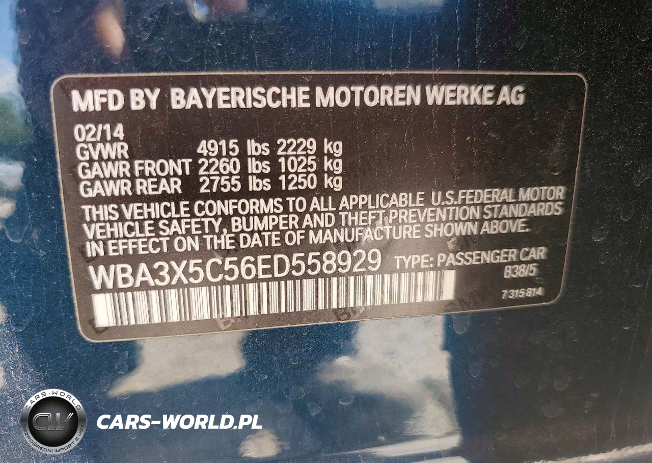 2014 BMW 328 Xigt VIN:WBA3X5C56ED558929 - 12