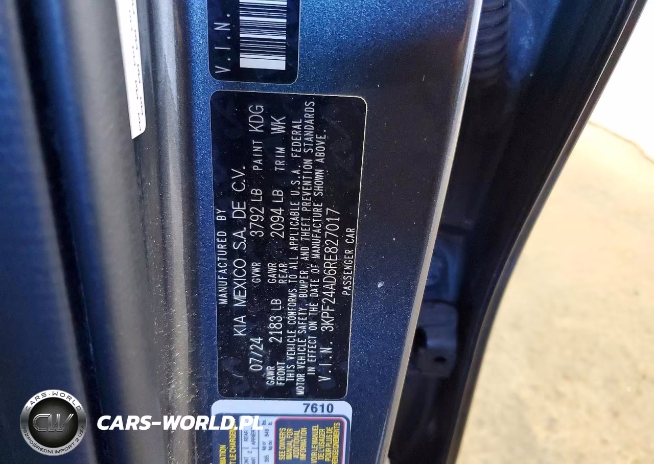 2024 Kia Forte Lxs VIN:3KPF24AD6RE827017 - 12