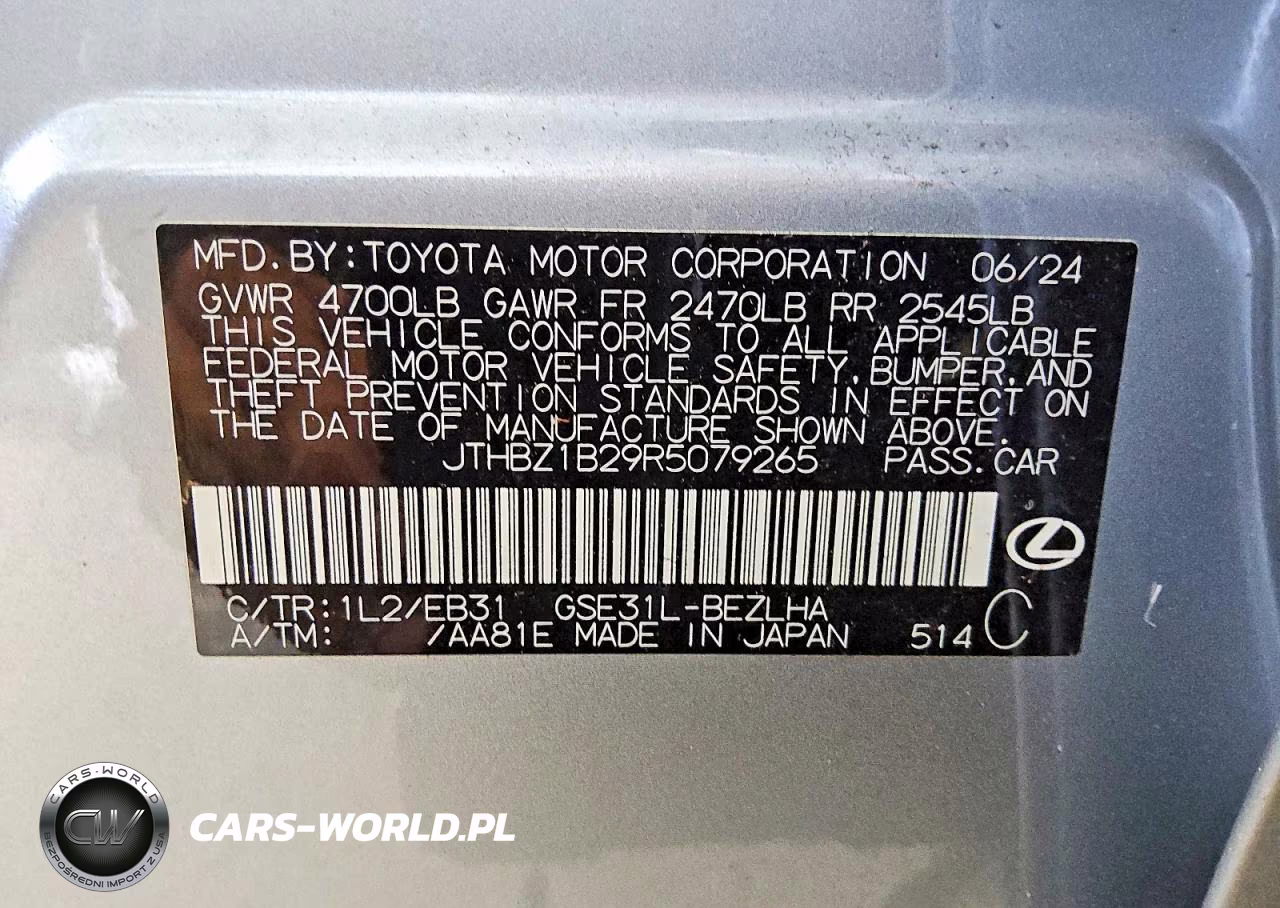 2024 Lexus Is 350 F Sport Design VIN:JTHBZ1B29R5079265 - 12