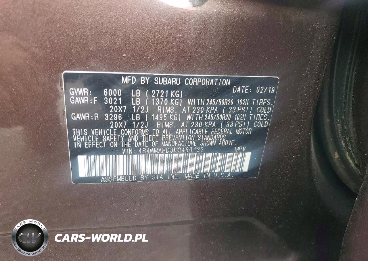 2019 Subaru Ascent Touring VIN:4S4WMARD3K3460132 - 13