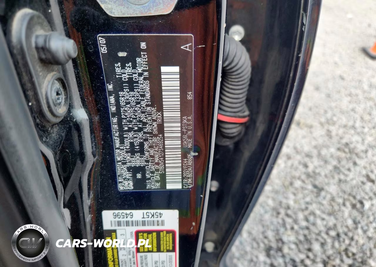 2007 Toyota Tundra Sr5 VIN:5TBDV54127S469254 - 12