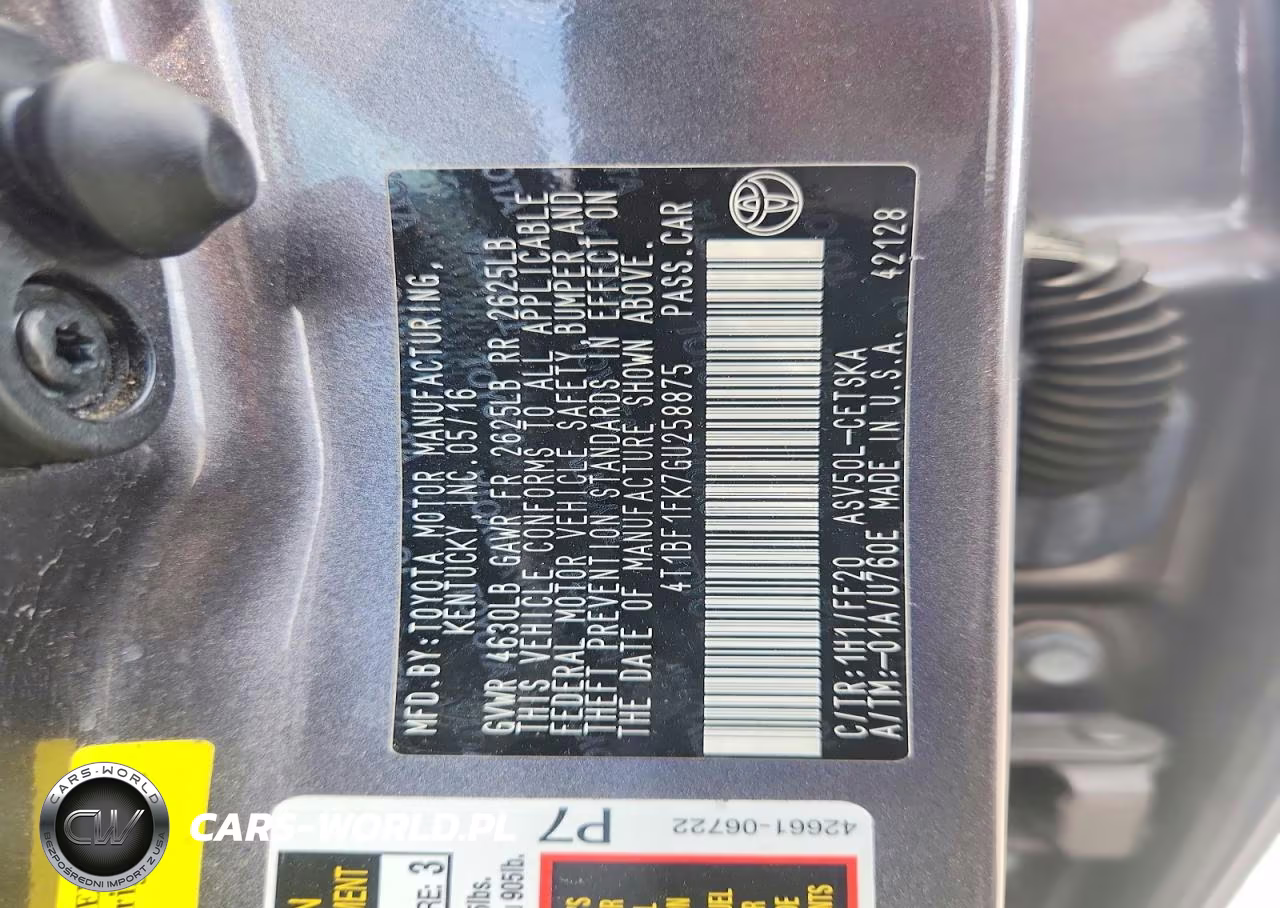 2016 Toyota Camry Se VIN:4T1BF1FK7GU258875 - 12