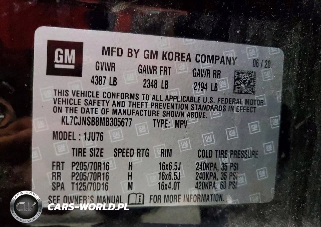 2021 Chevrolet Trax Ls VIN:KL7CJNSB8MB305677 - 13