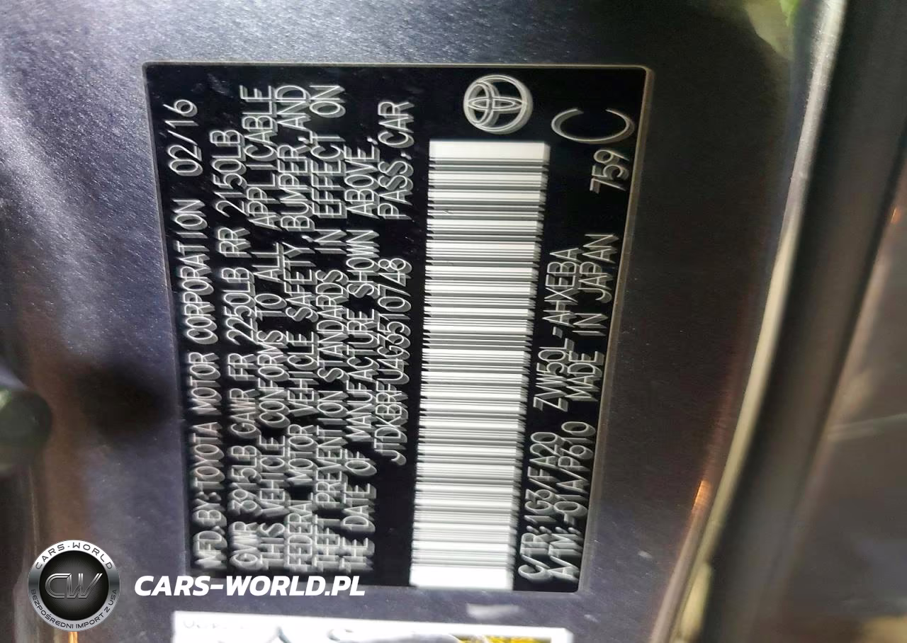 2016 Toyota Prius Two VIN:JTDKBRFU4G3510748 - 12