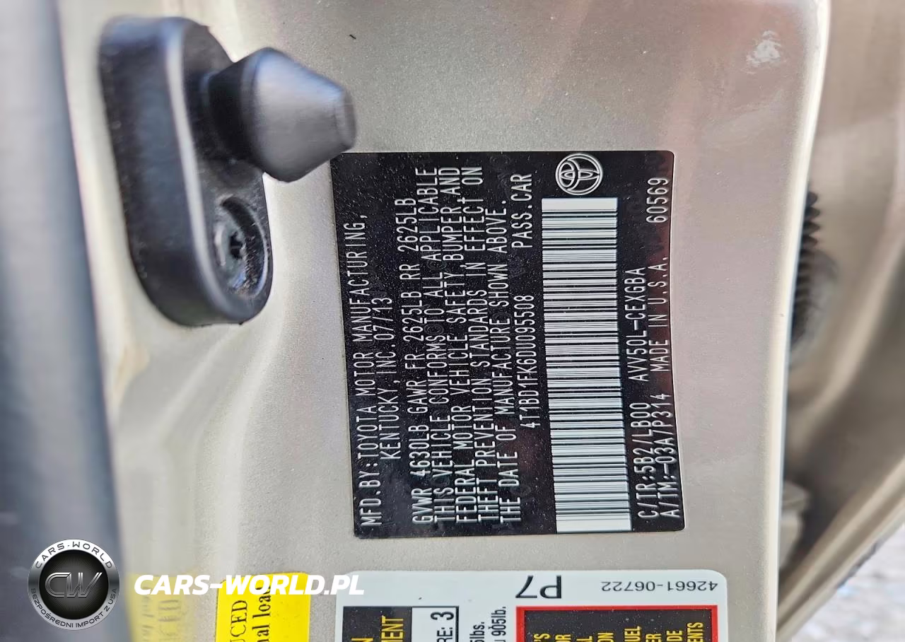 2013 Toyota Camry Hybrid Xle VIN:4T1BD1FK6DU095508 - 12