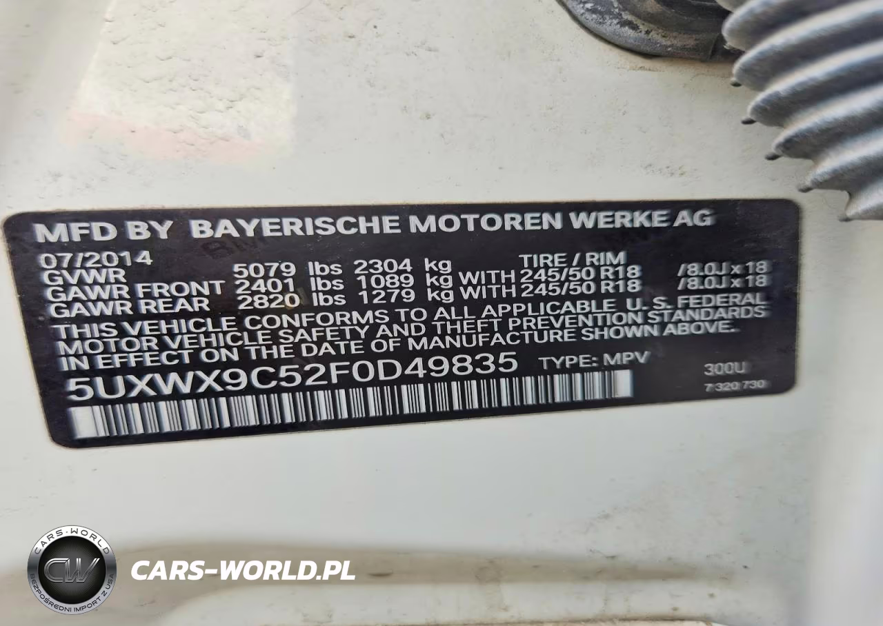 2015 BMW X3 xDrive28I VIN:5UXWX9C52F0D49835 - 13