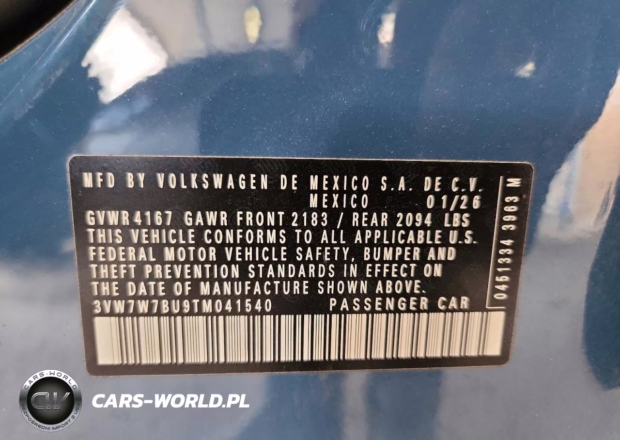 2026 Volkswagen Jetta Se VIN:3VW7W7BU9TM041540 - 12