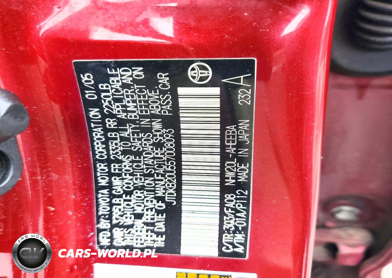2005 Toyota Prius Base VIN:JTDKB20U557008093 - 13