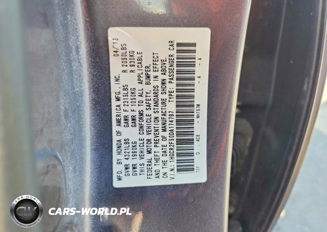 2013 Honda Accord Sport VIN:1HGCR2F50DA174797 - 12
