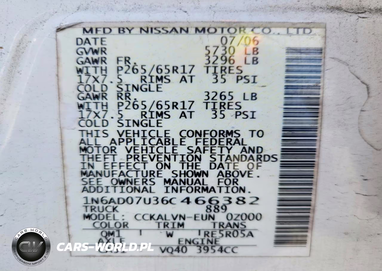 2006 Nissan Frontier Se VIN:1N6AD07U36C466382 - 12