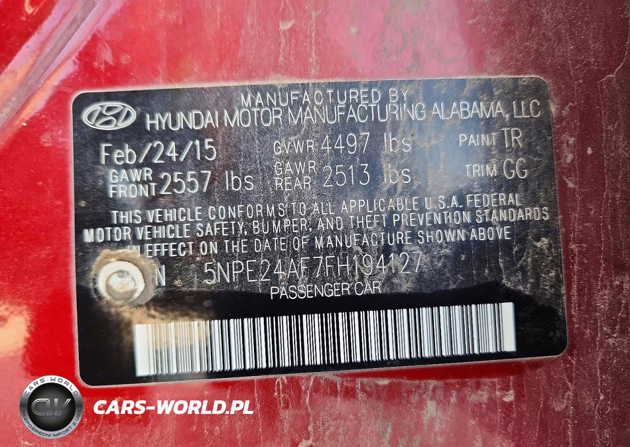 2015 Hyundai Sonata Se VIN:5NPE24AF7FH194127 - 13