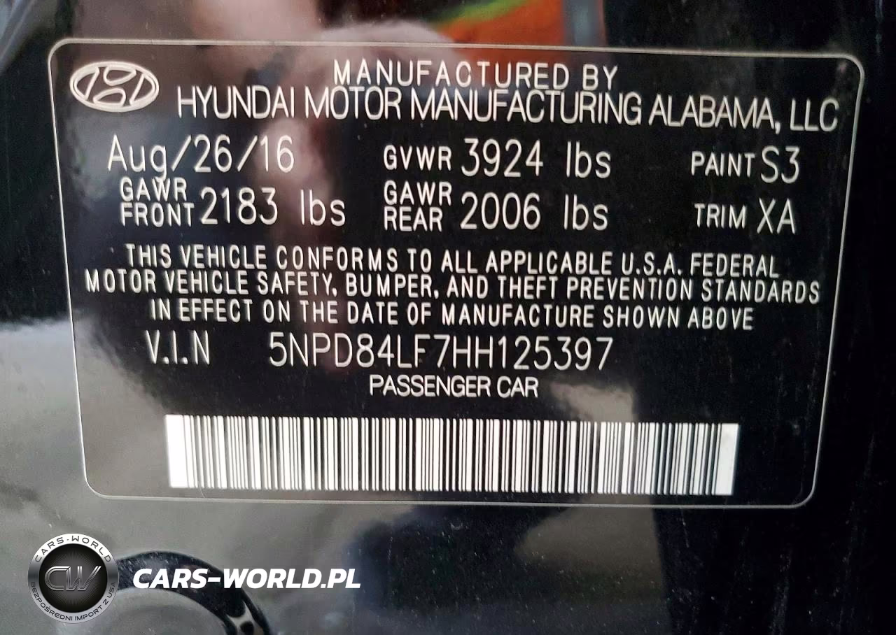 2017 Hyundai Elantra Se VIN:5NPD84LF7HH125397 - 12