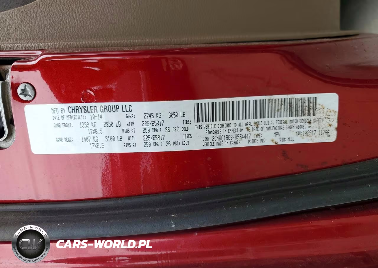2015 Chrysler Town & Country Touring VIN:2C4RC1BG8FR554447 - 14
