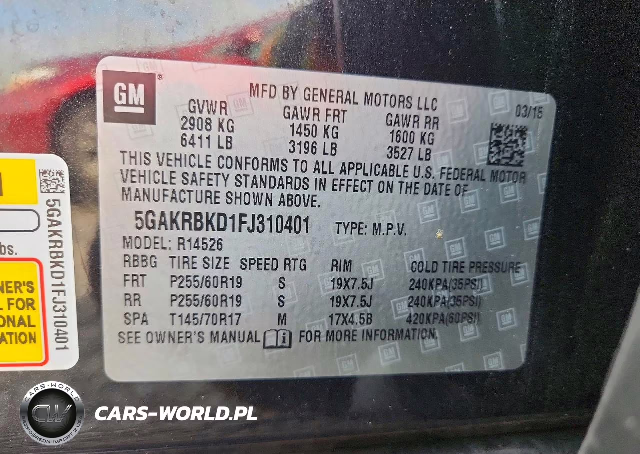 2015 Buick Enclave VIN:5GAKRBKD1FJ310401 - 13