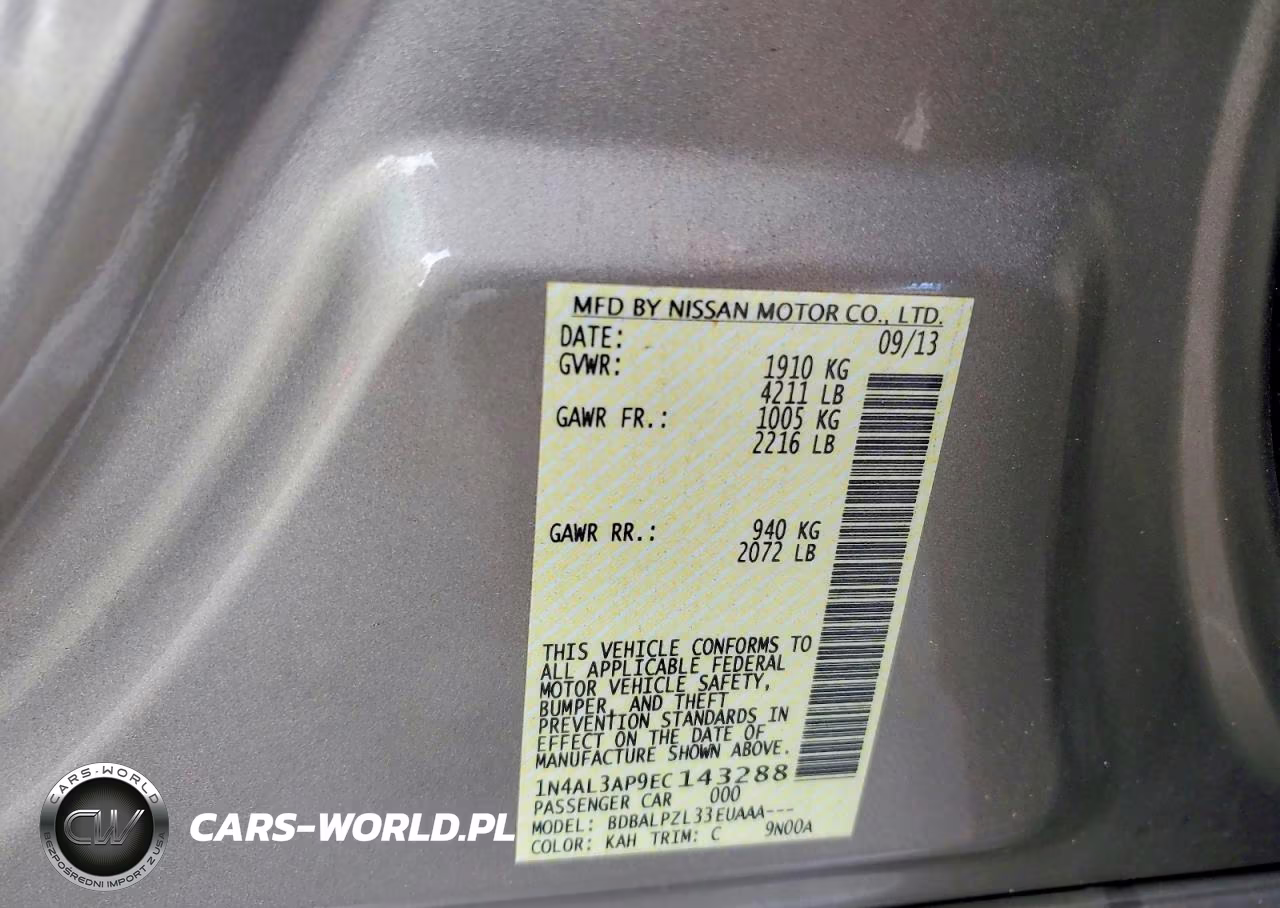 2014 Nissan Altima 2.5 VIN:1N4AL3AP9EC143288 - 12