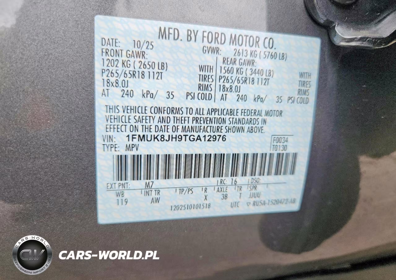 2026 Ford Explorer Tremor VIN:1FMUK8JH9TGA12976 - 14