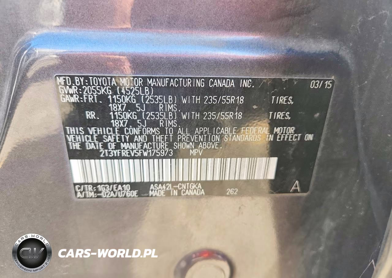2015 Toyota Rav4 Limited VIN:2T3YFREV5FW175973 - 13