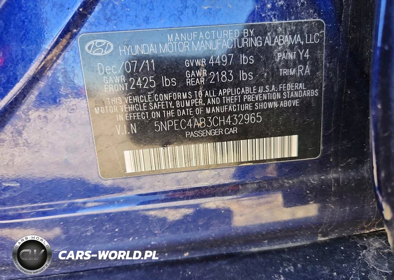 2012 Hyundai Sonata Limited 2.0T VIN:5NPEC4AB3CH432965 - 12