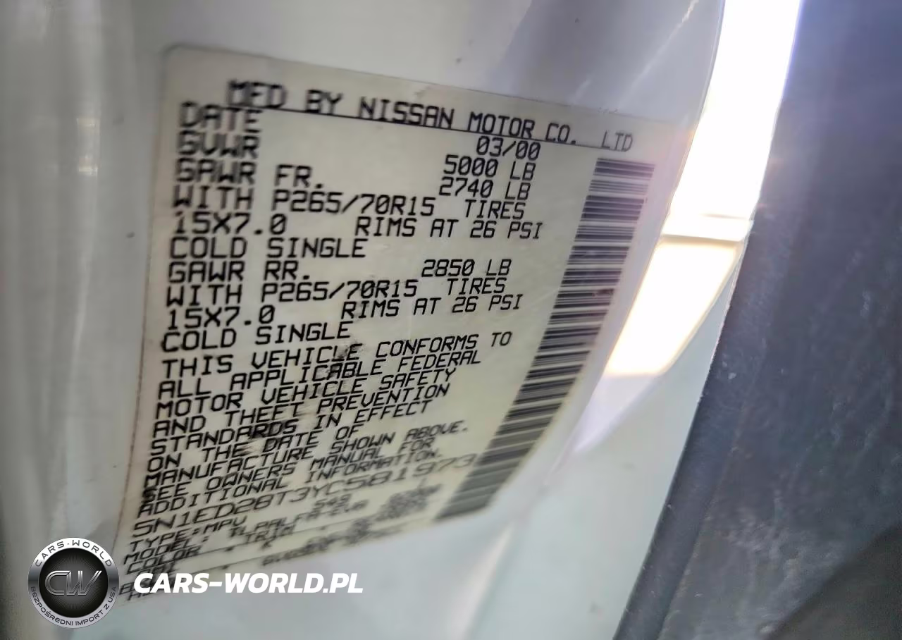 2000 Nissan Xterra Xe-V6 VIN:5N1ED28T3YC581973 - 12