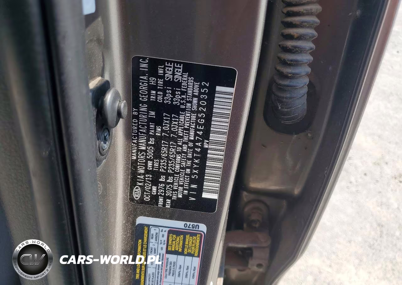 2014 Kia Sorento Lx VIN:5XYKT4A74EG520352 - 13