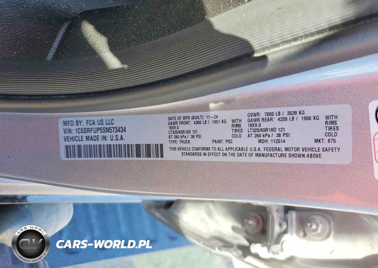 2025 Ram 1500 Rho VIN:1C6SRFUP5SN573434 - 12