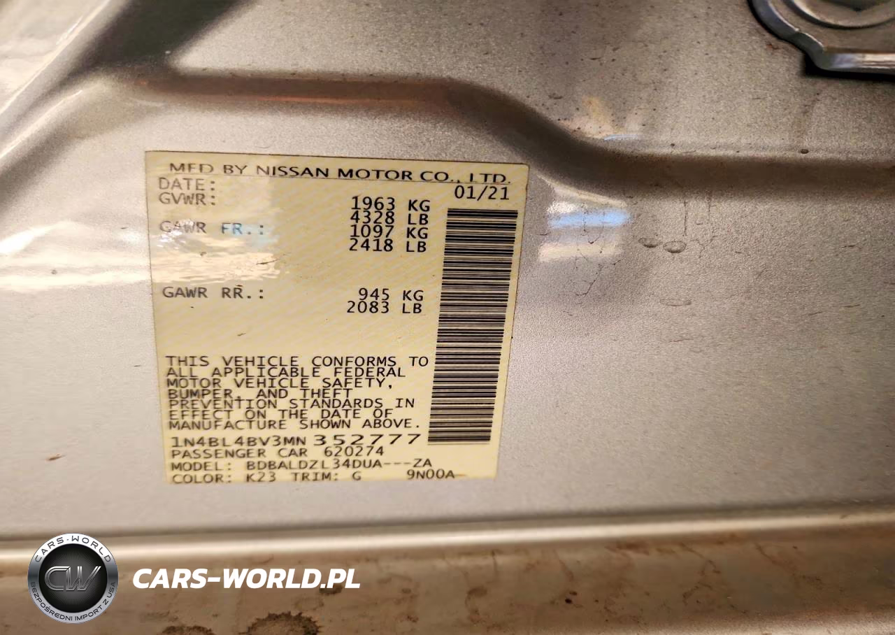 2021 Nissan Altima S VIN:1N4BL4BV3MN352777 - 12