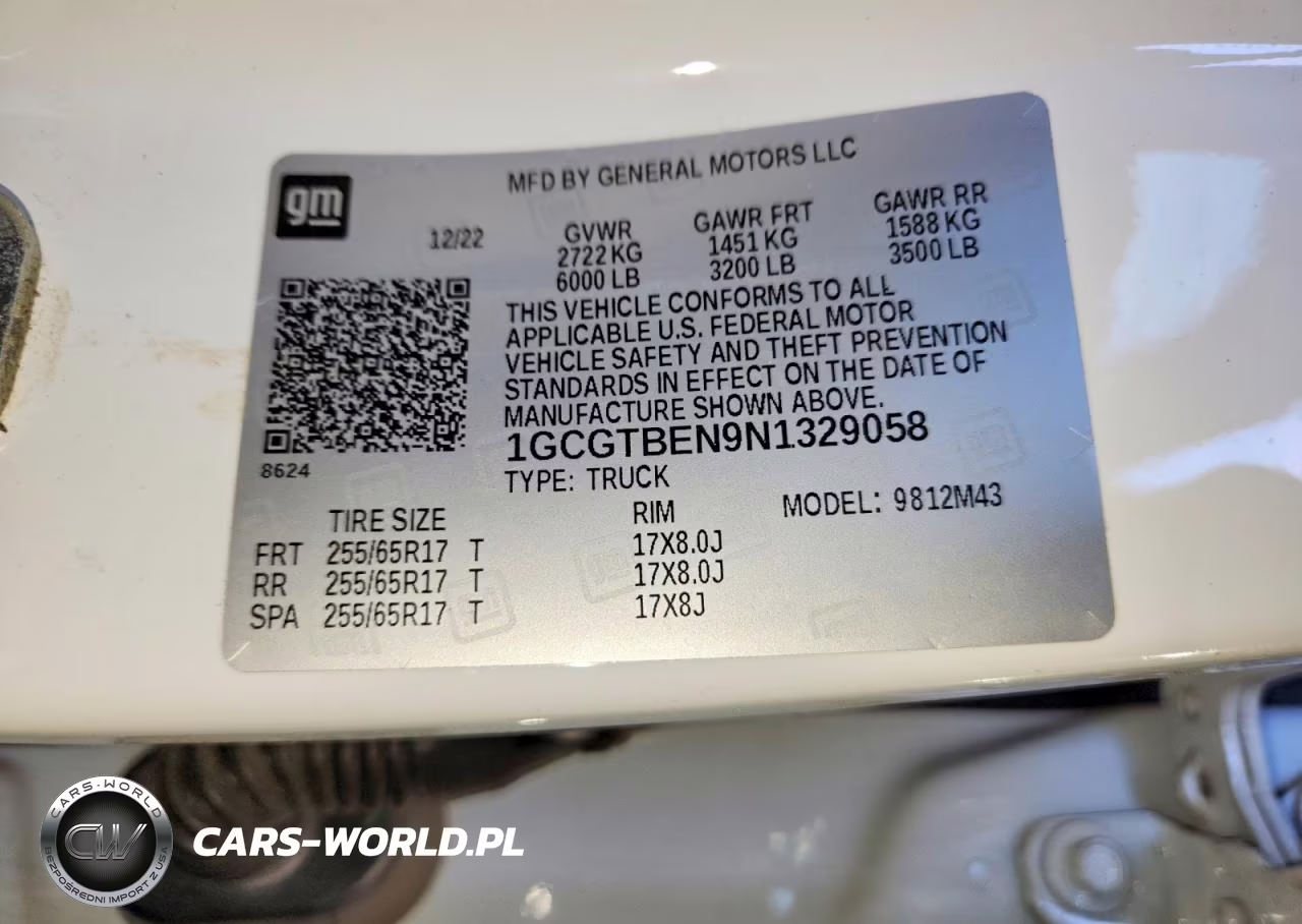 2022 Chevrolet Colorado VIN:1GCGTBEN9N1329058 - 12