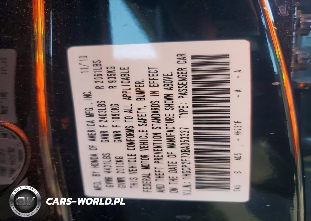 2011 Honda Accord Ex VIN:1HGCP2F7XBA053327 - 12