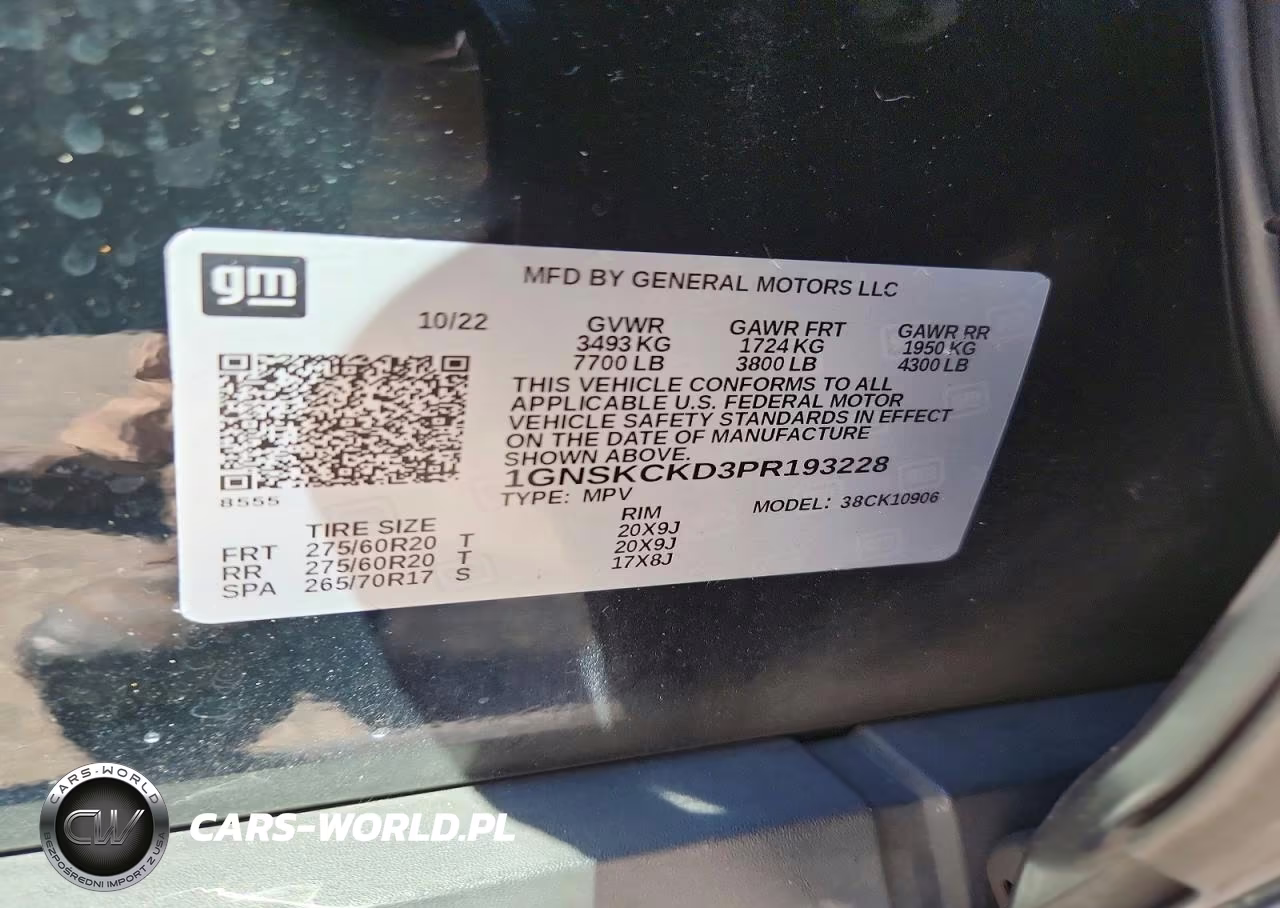 2023 Chevrolet Suburban K1500 Lt VIN:1GNSKCKD3PR193228 - 13
