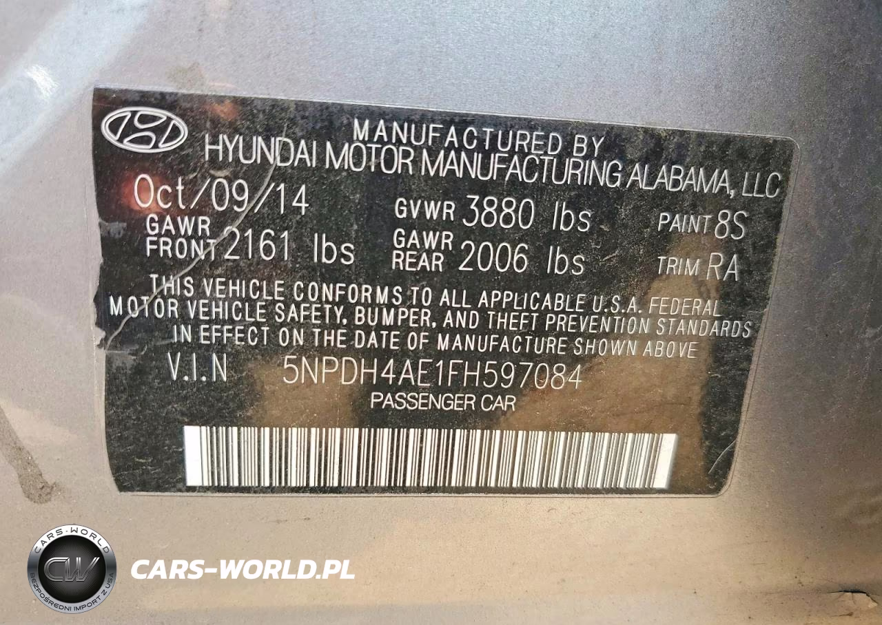 2015 Hyundai Elantra Se VIN:5NPDH4AE1FH597084 - 12