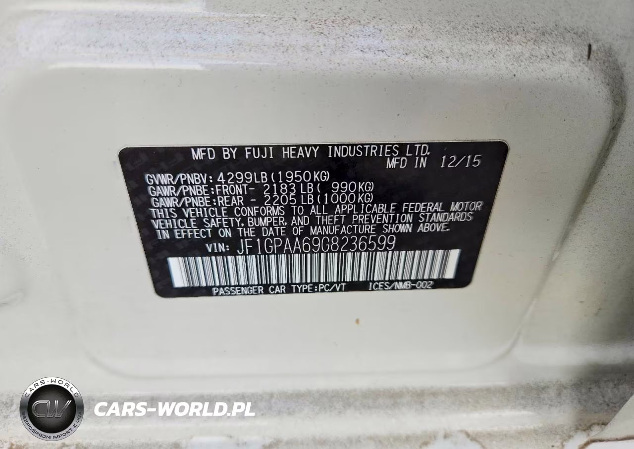2016 Subaru Impreza VIN:JF1GPAA69G8236599 - 12