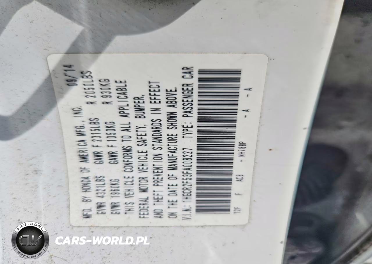 2015 Honda Accord Sport VIN:1HGCR2F53FA008227 - 12