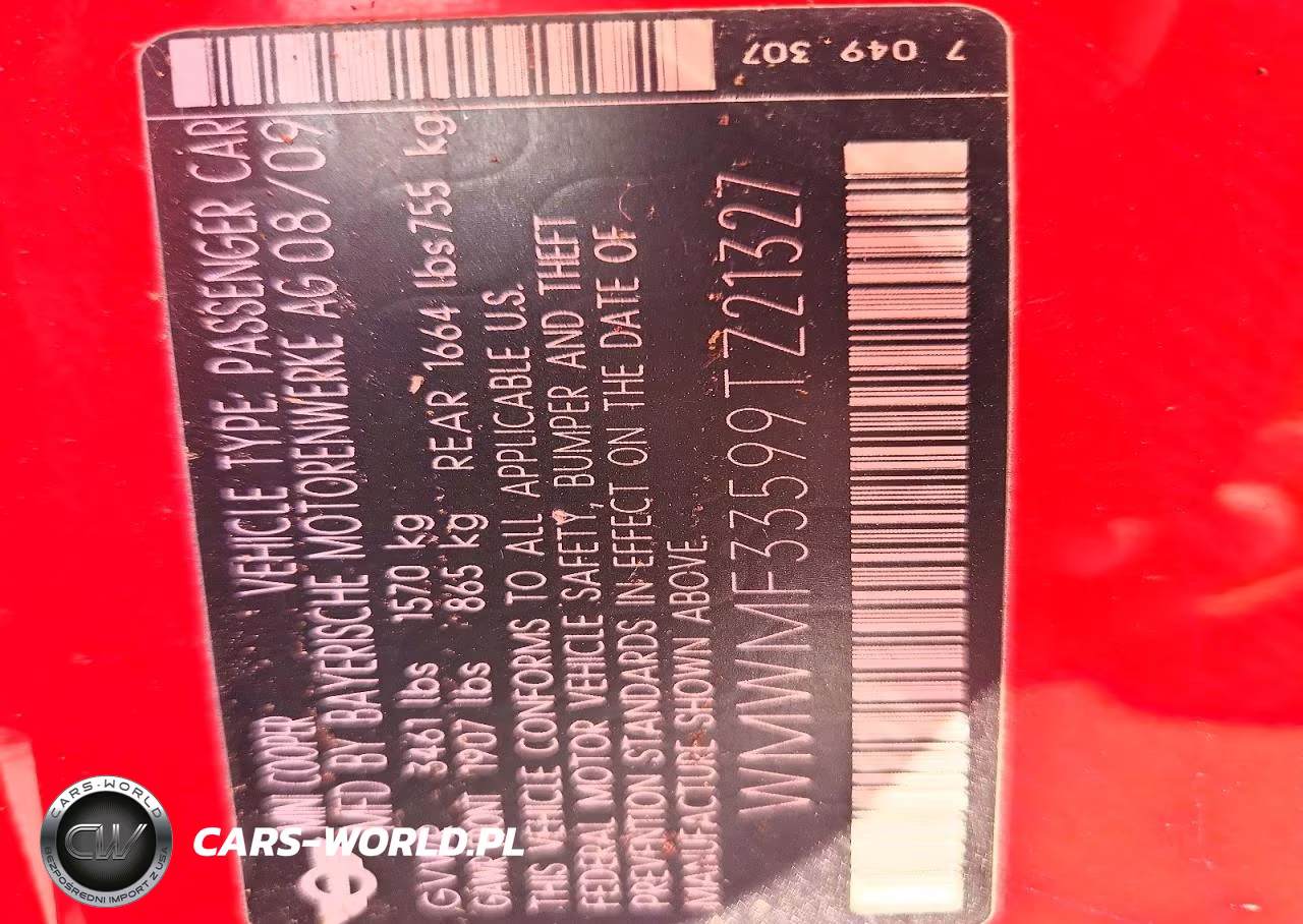 2009 Mini Cooper VIN:WMWMF33599TZ21327 - 13
