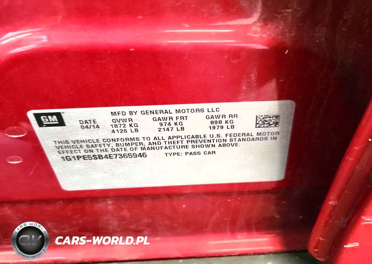 2014 Chevrolet Cruze Lt VIN:1G1PE5SB4E7365946 - 12