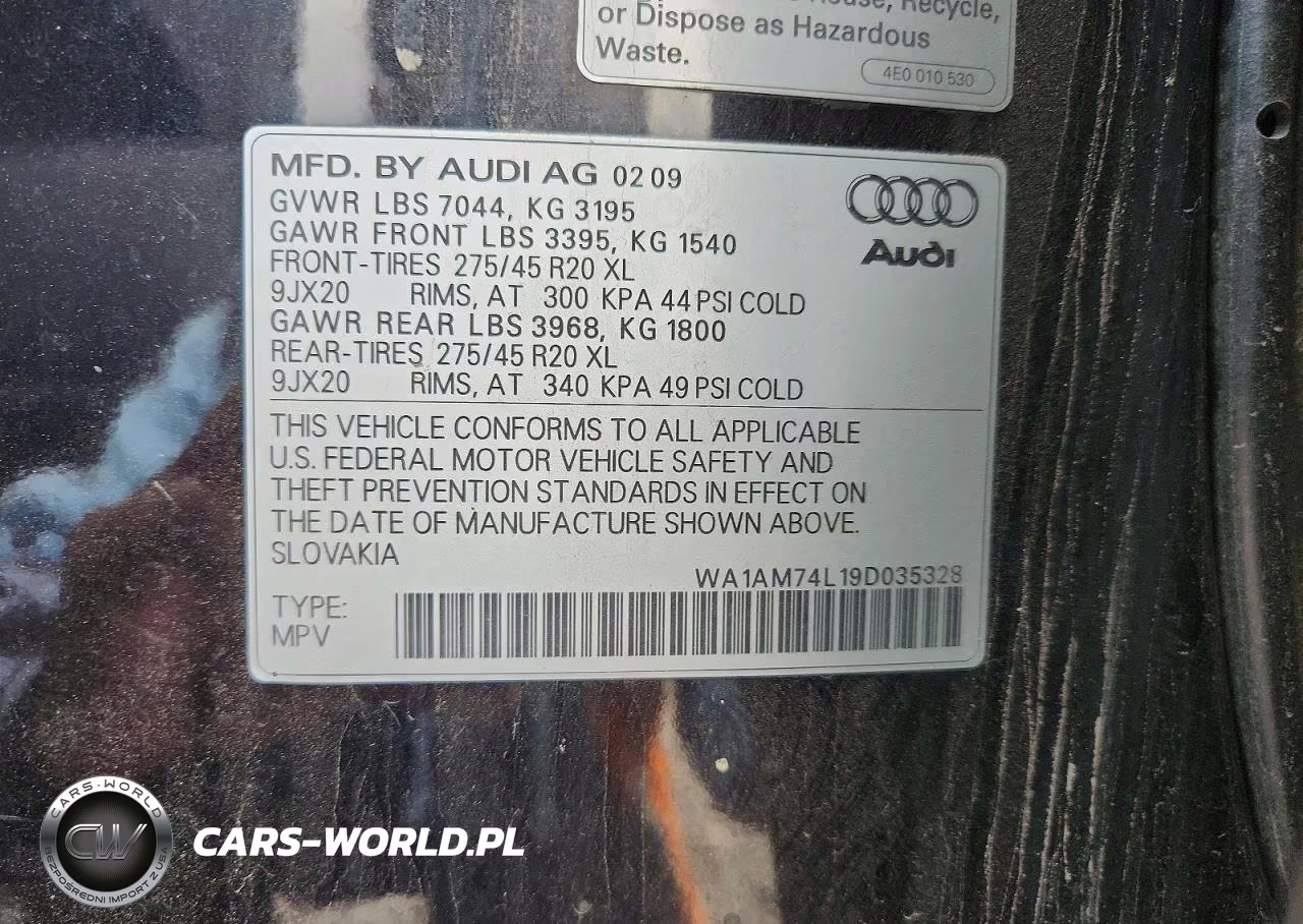 2009 Audi Q7 Tdi VIN:WA1AM74L19D035328 - 14