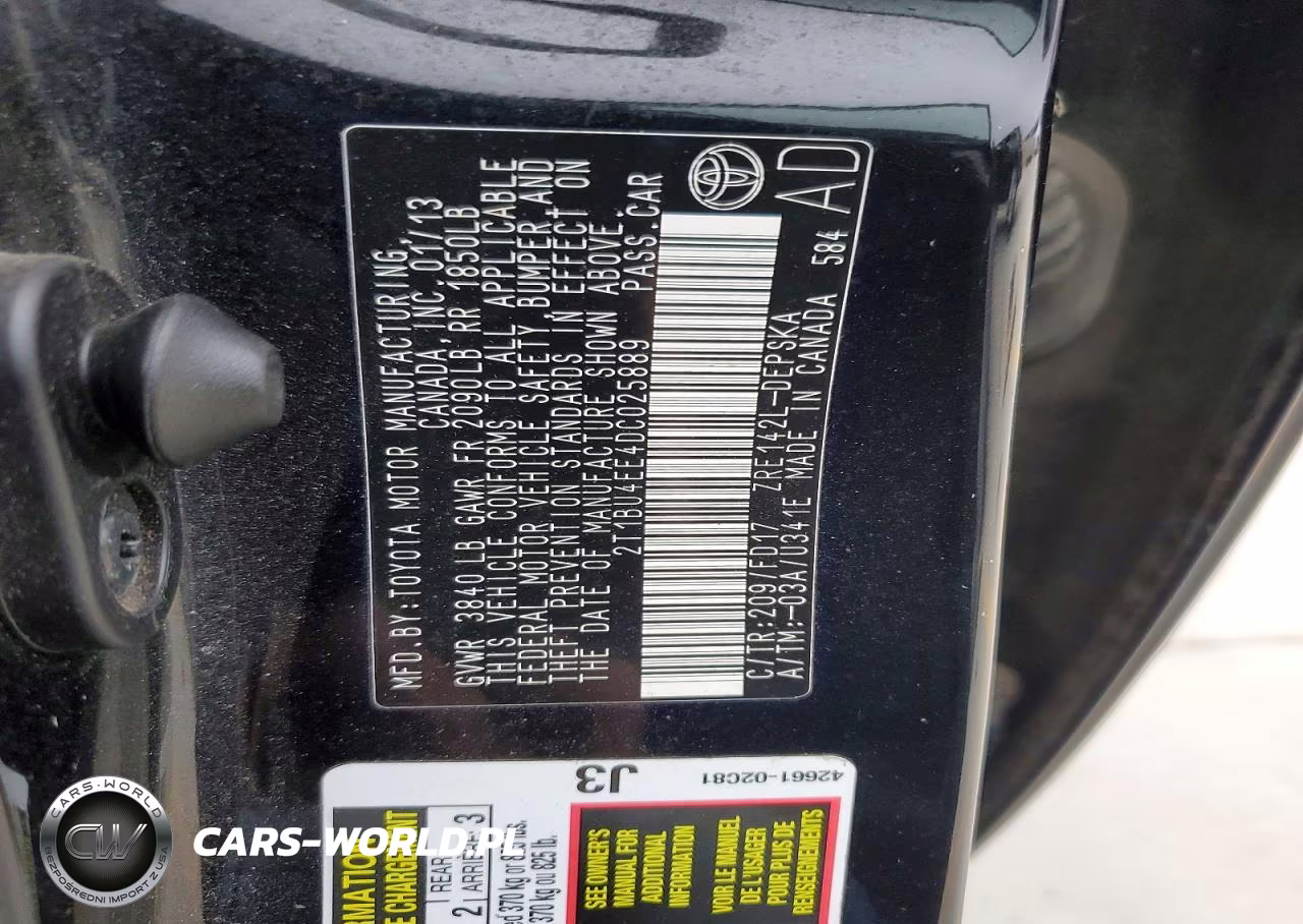 2013 Toyota Corolla S VIN:2T1BU4EE4DC025889 - 12