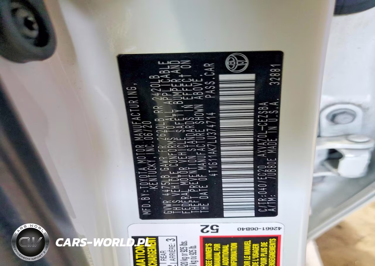 2020 Toyota Camry Se Nightshade VIN:4T1G11AK7LU374714 - 12