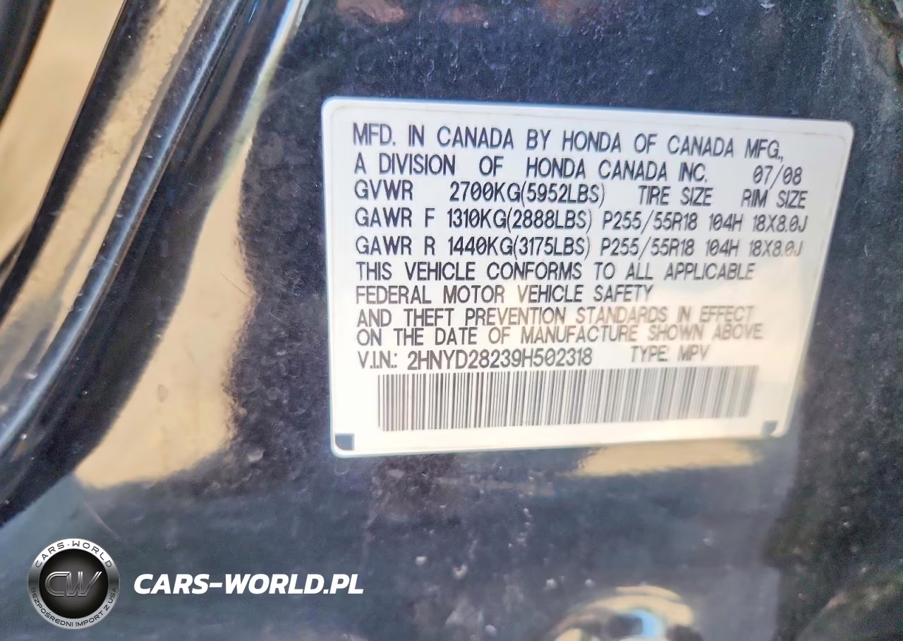 2009 Acura Mdx VIN:2HNYD28239H502318 - 12