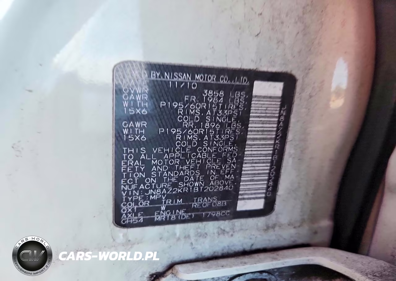 2011 Nissan Cube 1.8 VIN:JN8AZ2KR1BT202840 - 12
