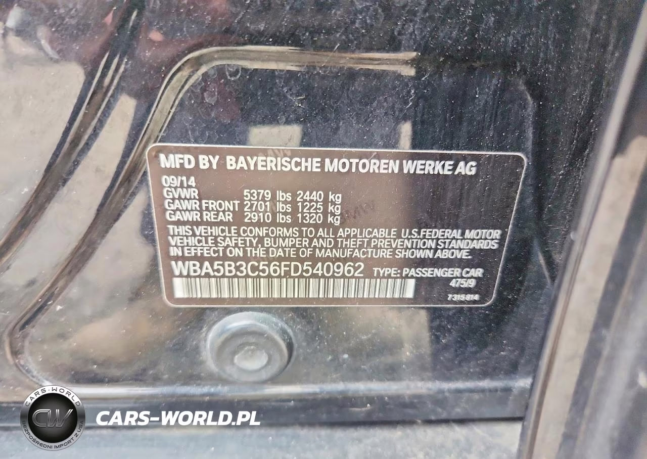 2015 BMW 535 Xi VIN:WBA5B3C56FD540962 - 12
