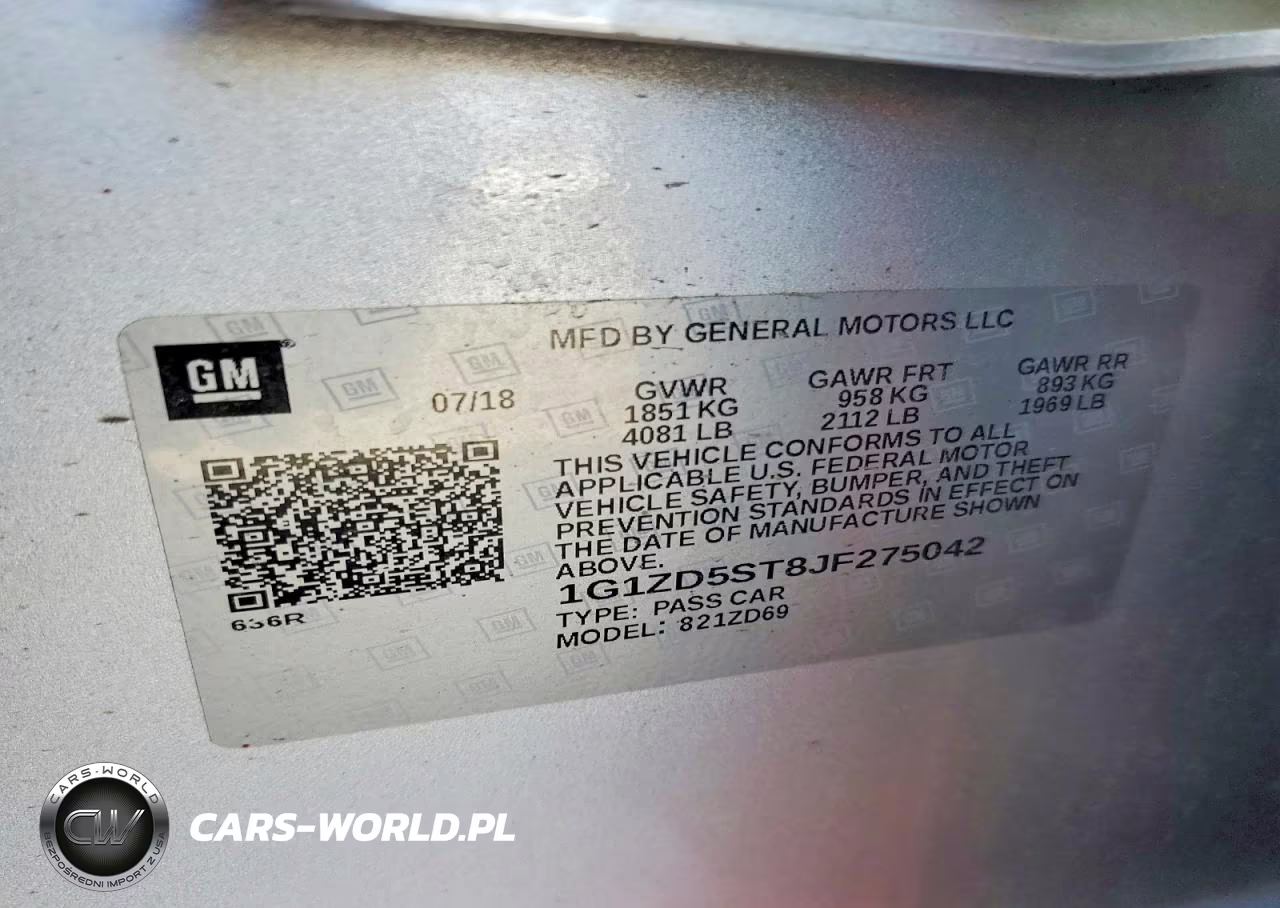 2018 Chevrolet Malibu Lt VIN:1G1ZD5ST8JF275042 - 12