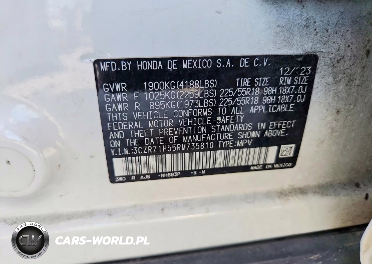 2024 Honda Hr-V Sport VIN:3CZRZ1H55RM735810 - 13