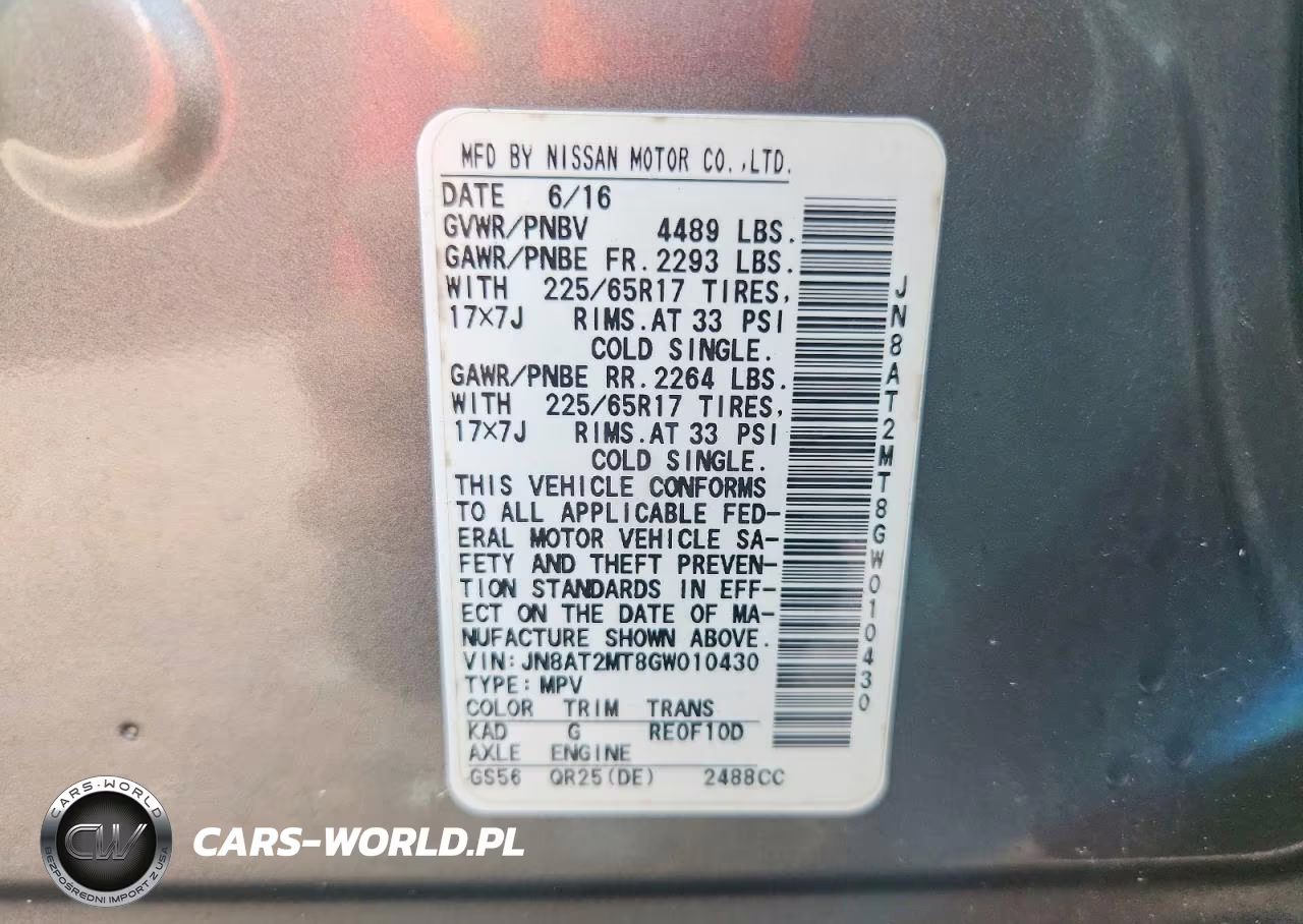 2016 Nissan Rogue S VIN:JN8AT2MT8GW010430 - 13